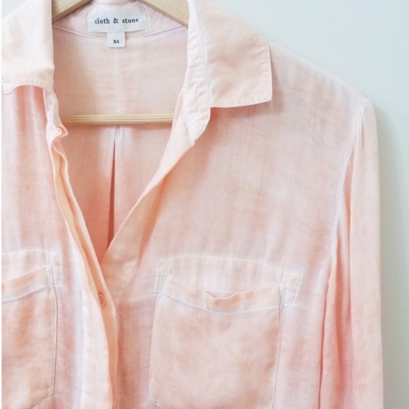 Anthropologie Cloth Stone Ombre Button Down Shirt - Picture 6 of 9